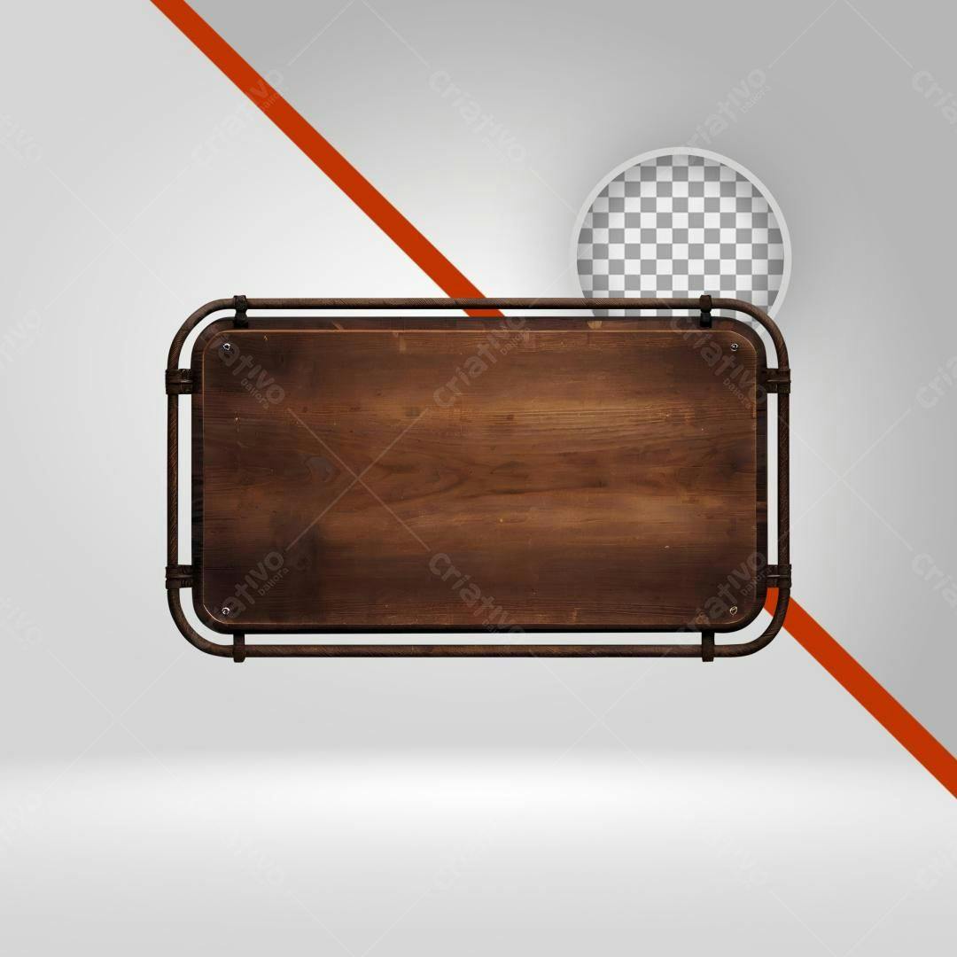 Placa de Madeira PNG com fundo transparente