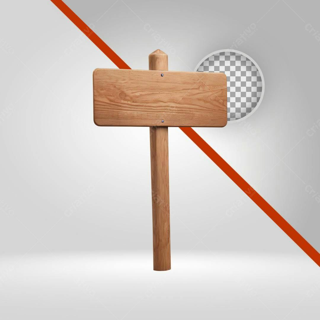 Placa de madeira PNG com fundo transparente