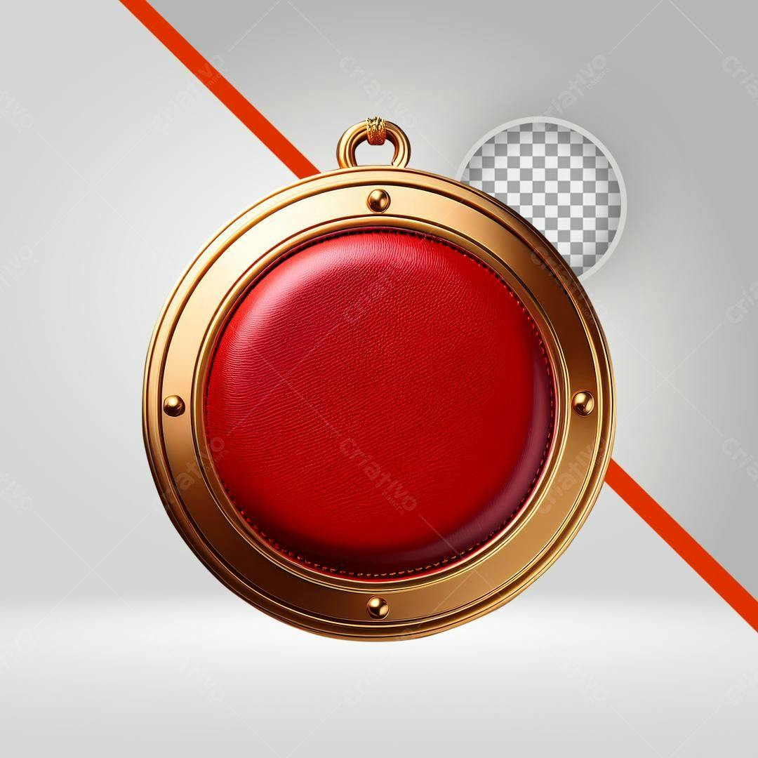 Selo Premiacao Vermelho e Dourado PNG com fundo transparente