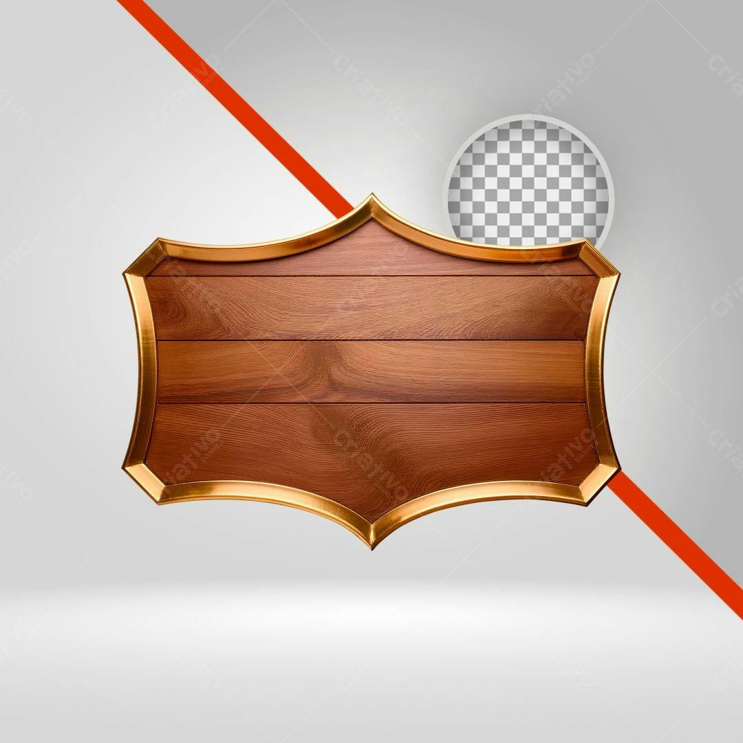 Placa de Madeira PNG com fundo transparente