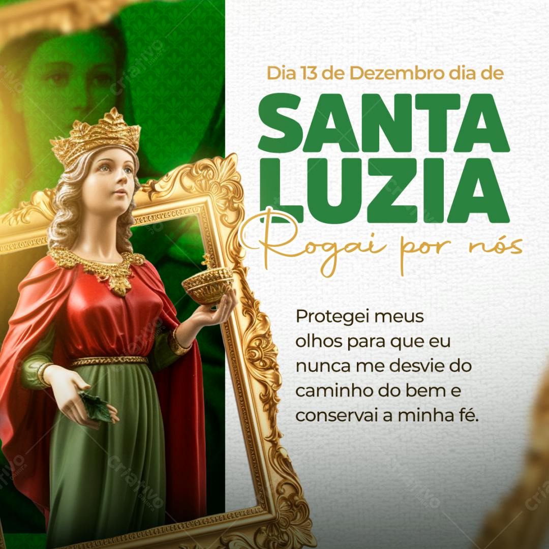 Post Social Media Dia de Santa Luzia PSD Editável