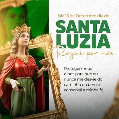 Post Social Media Dia de Santa Luzia PSD Editável