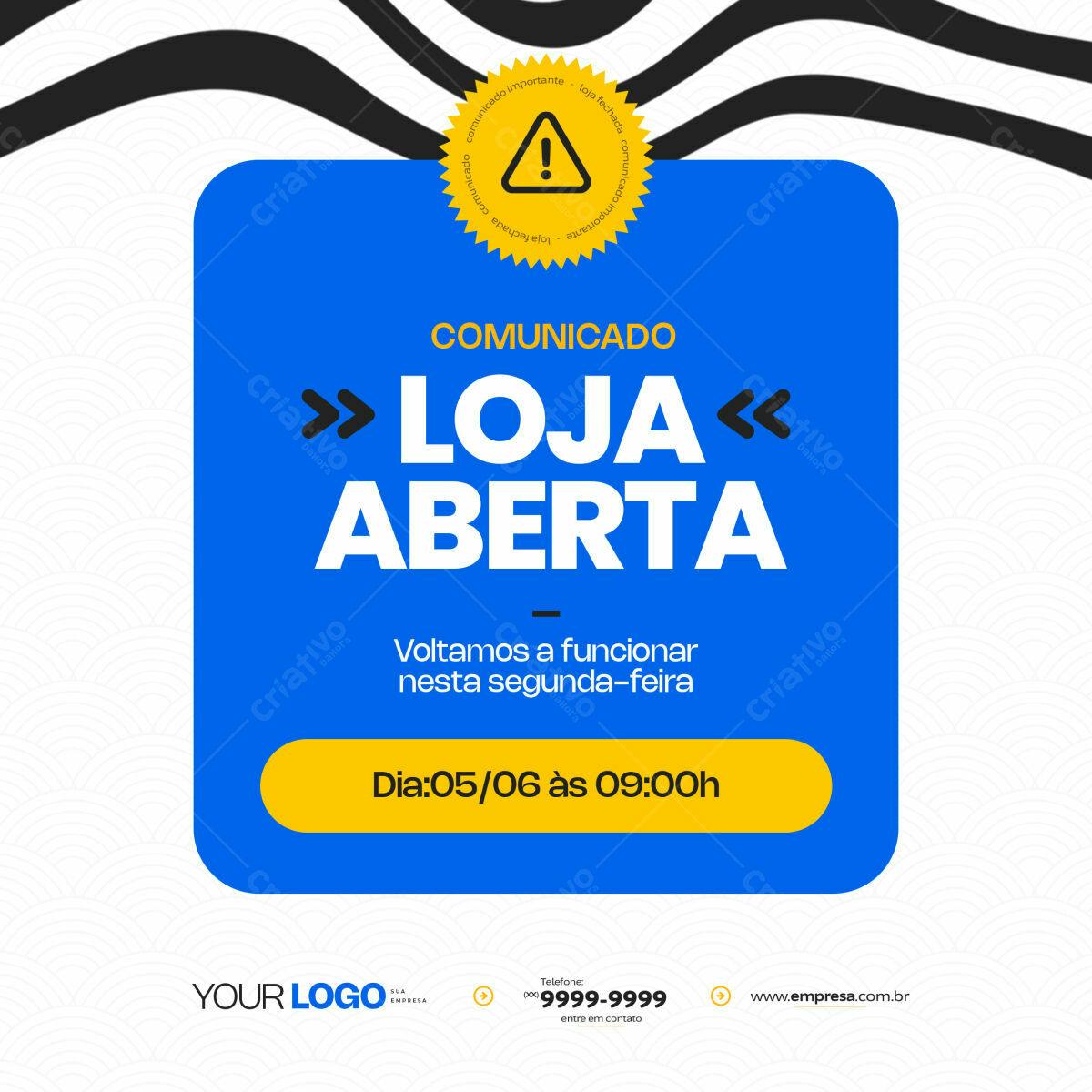 Anúncio Loja Re-Abertura PSD Editável