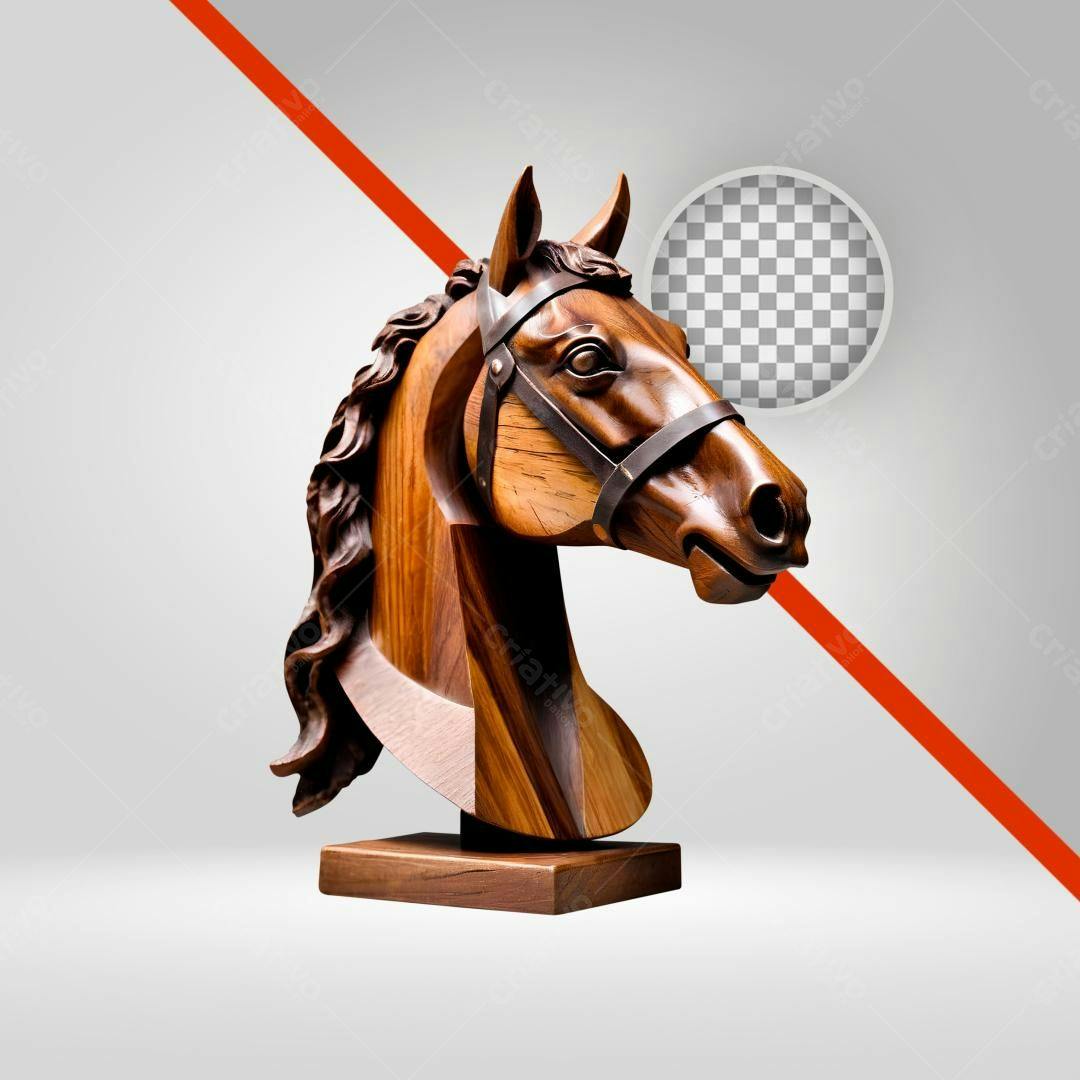 Icone Cavalo em Madeira PNG com fundo transparente