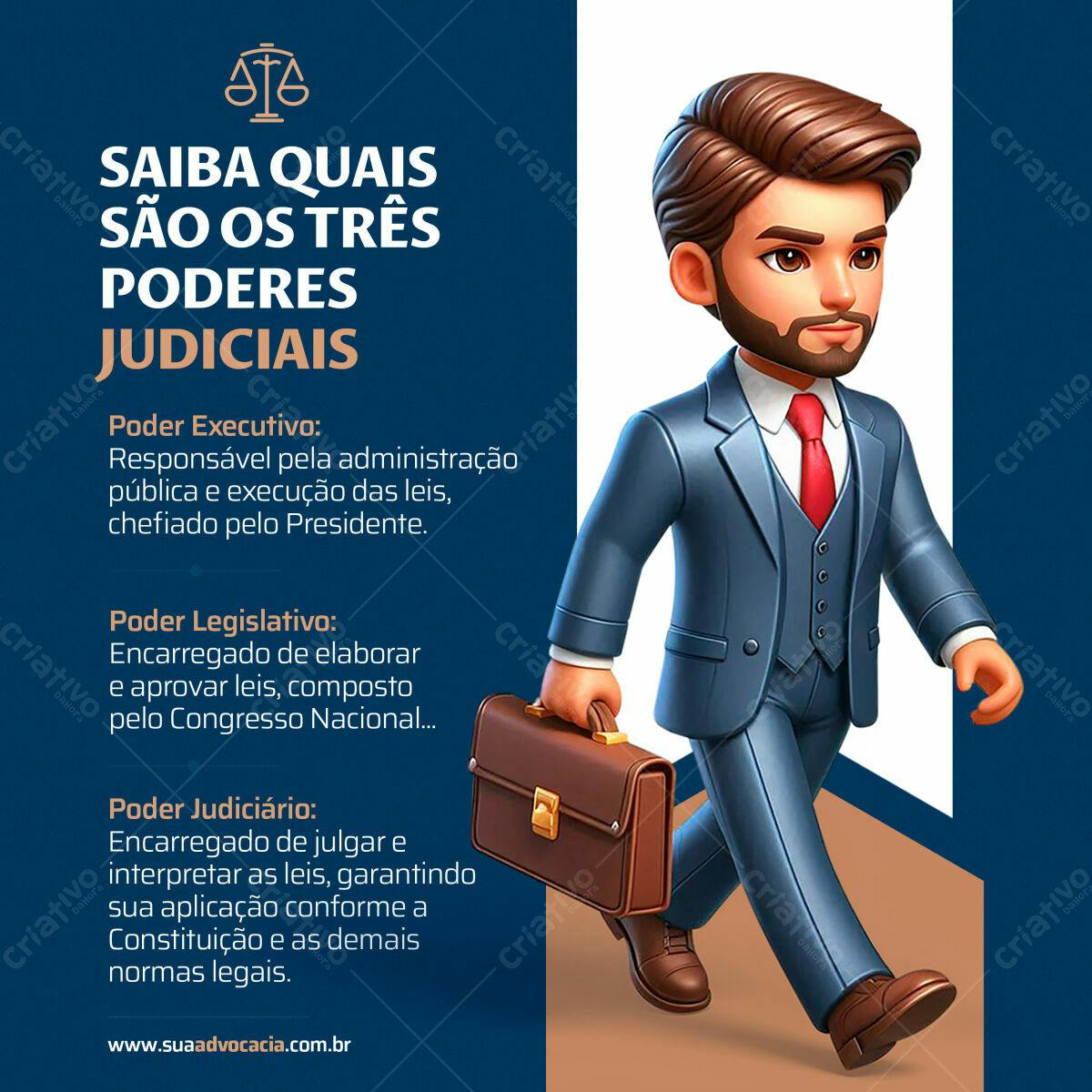 Infográfico 3 Poderes Judiciários PSD Editável