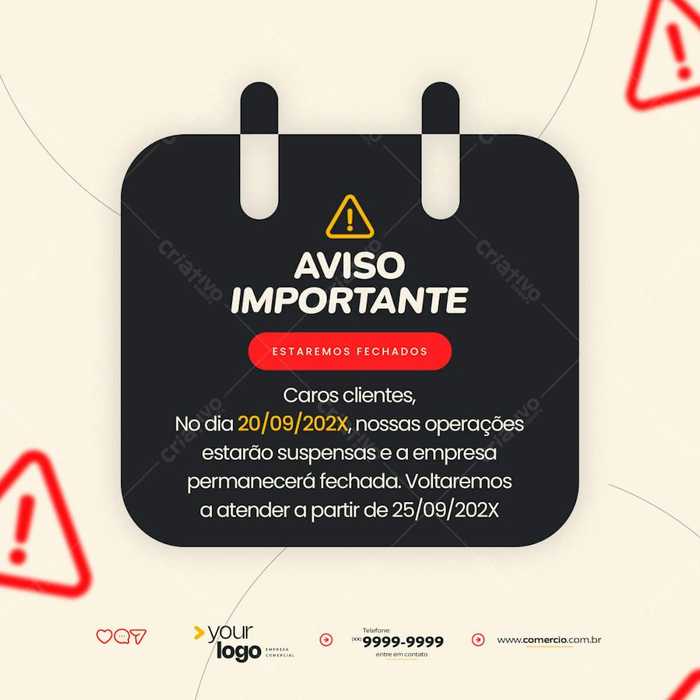 Aviso Importante, Estaremos Fechados Em Breve