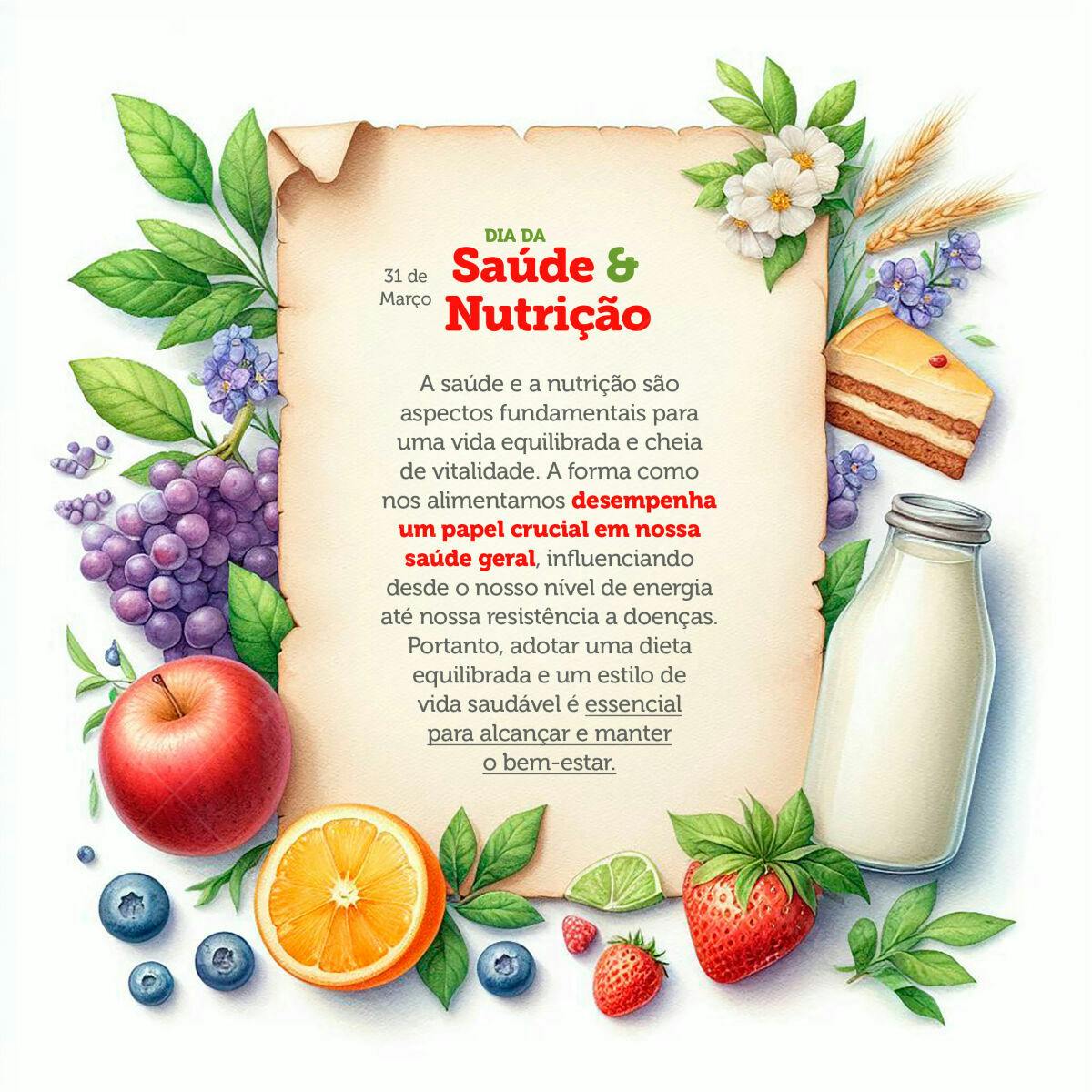 Flyer Dia da Saúde e Nutrição PSD Editável