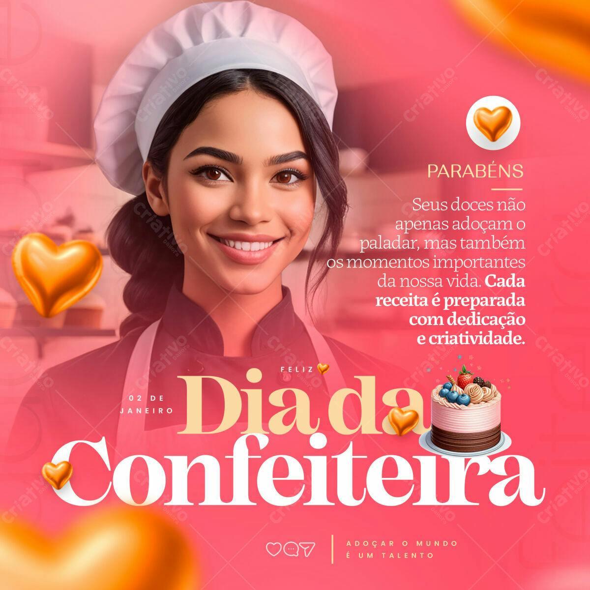 Flyer Dia da Confeiteira PSD Editável