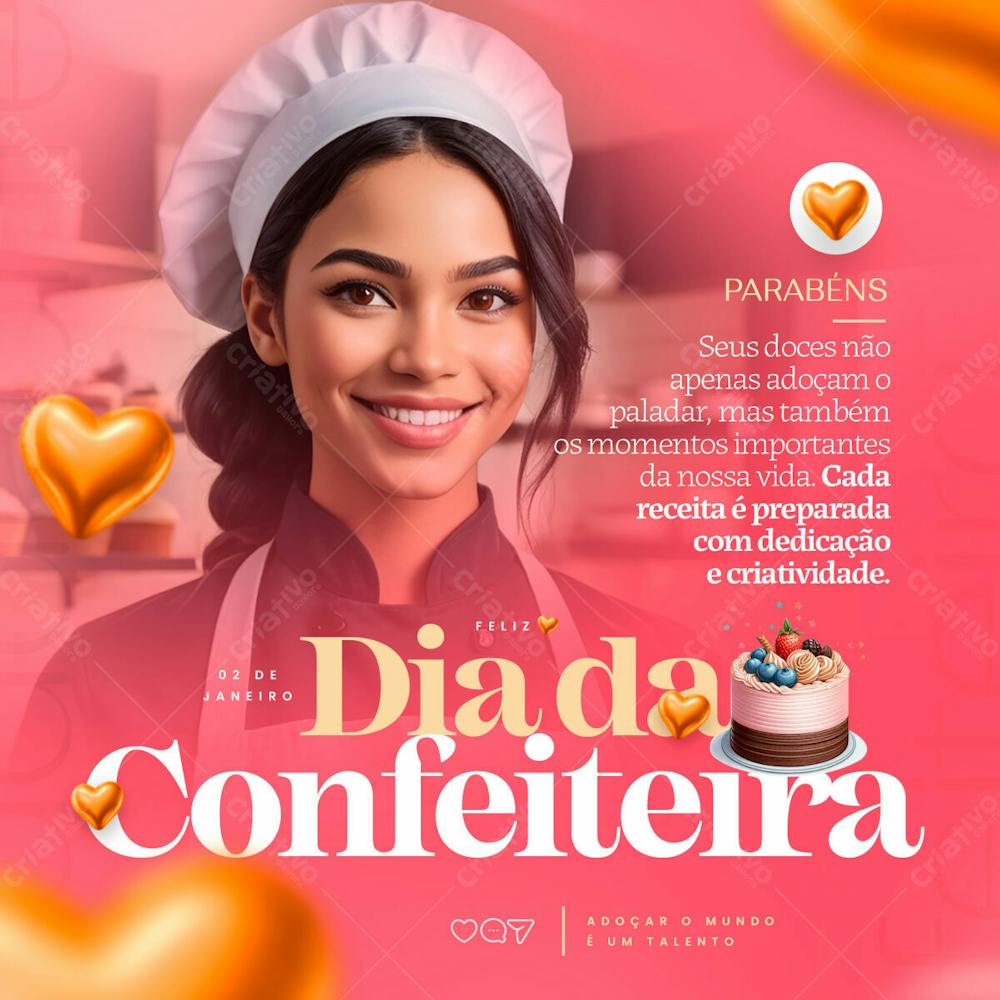 Adoçar O Mundo É Um Talento Que Só Os Confeiteiros Dominam. Dia Da Confeiteira