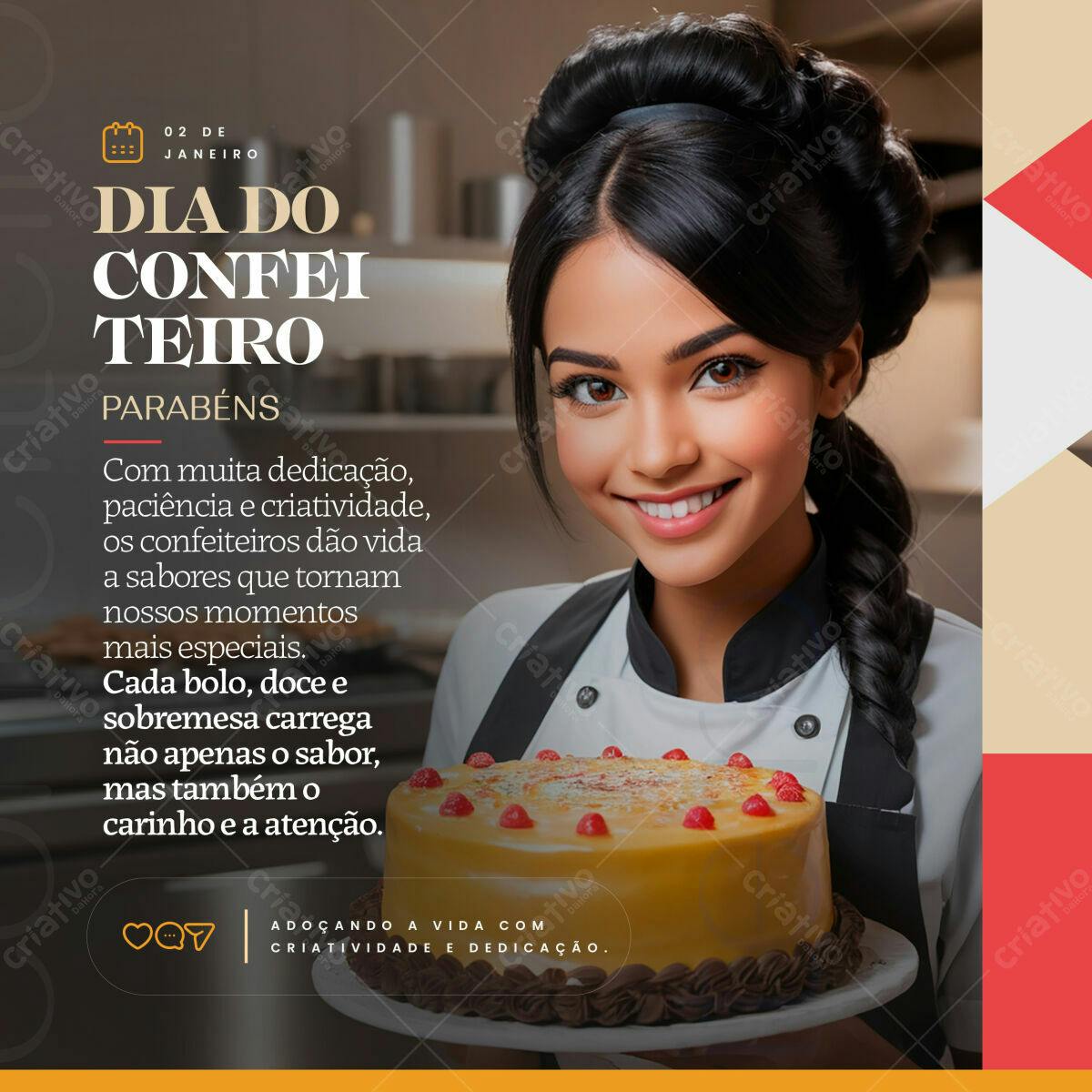 Post para Dia do Confeiteiro PSD Editável