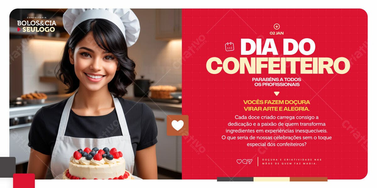 Banner Dia do Confeiteiro PSD Editável