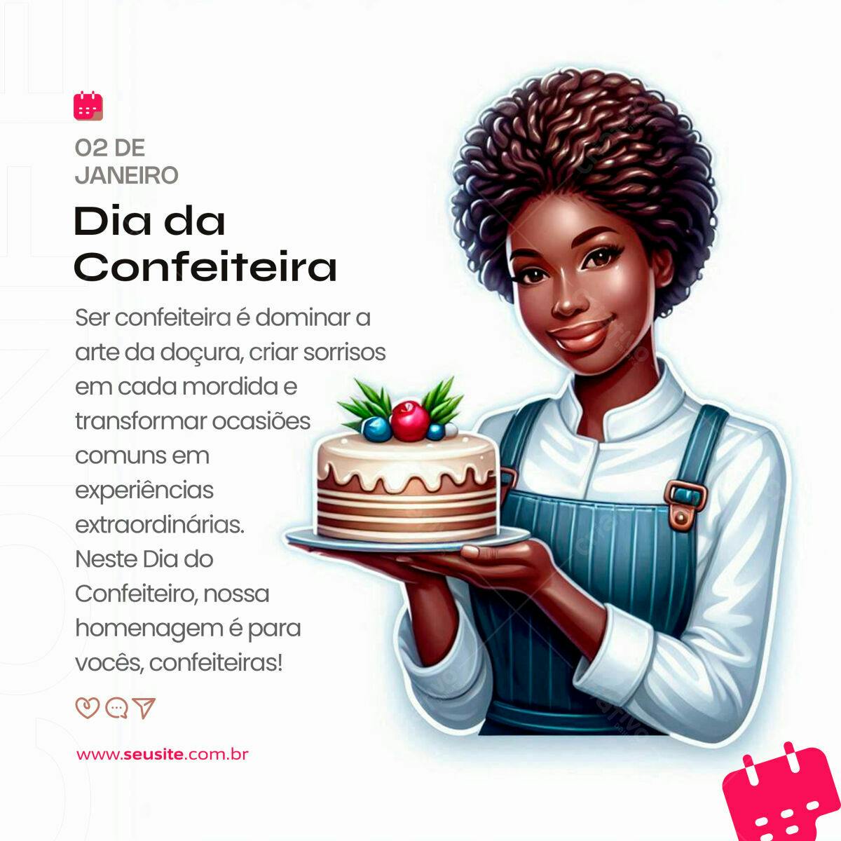 Post para Dia da Confeiteira PSD Editável