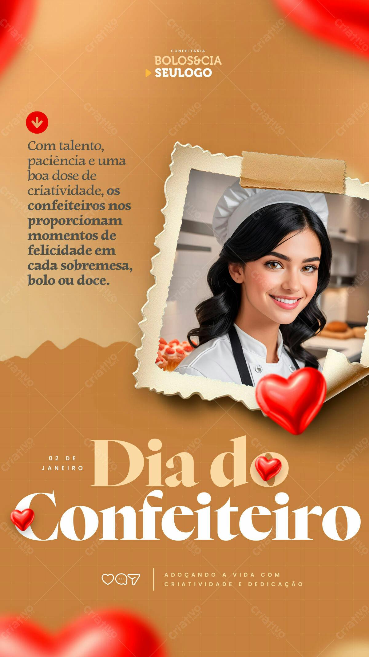 Flyer Dia do Confeiteiro PSD Editável