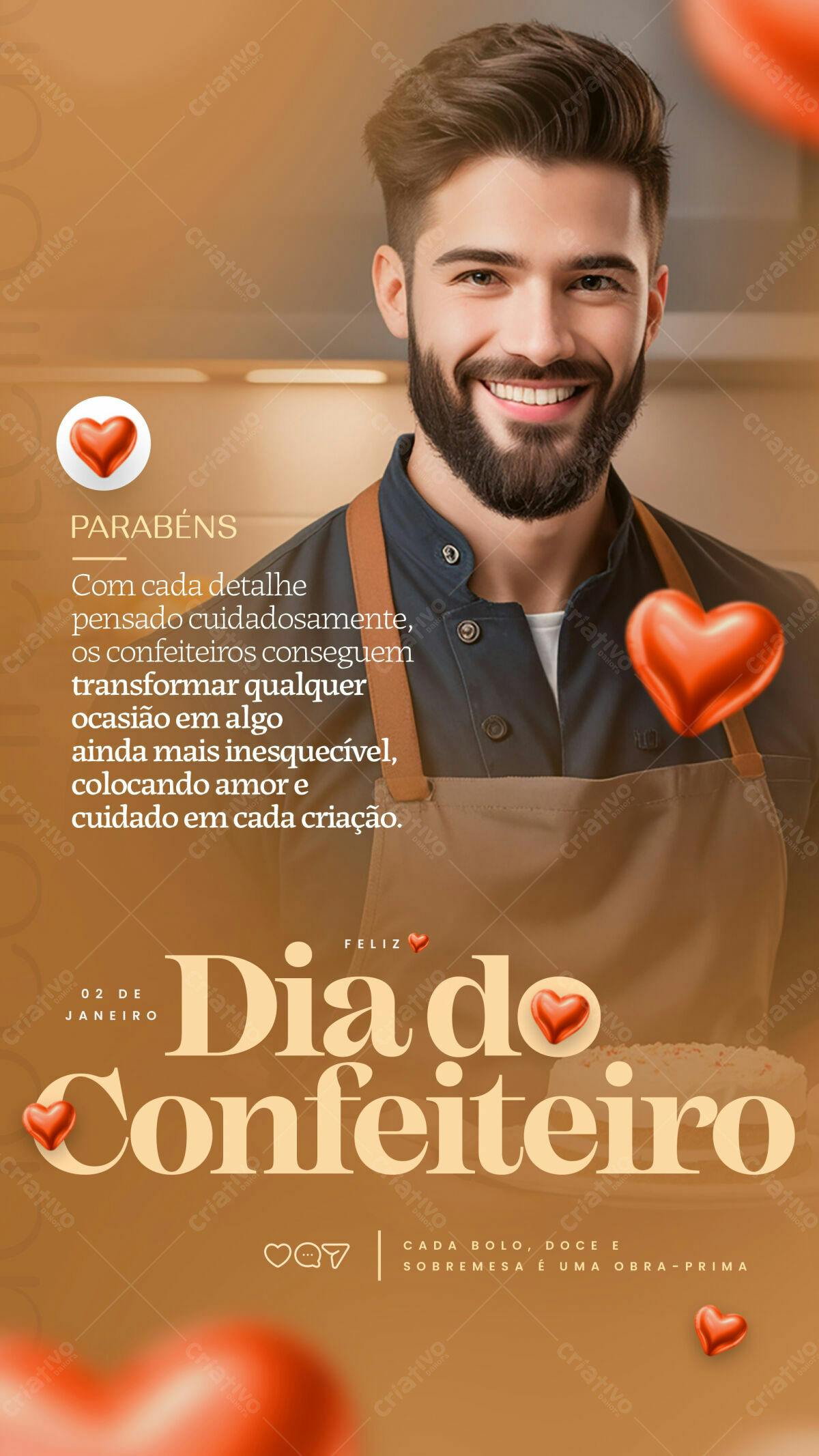 Flyer Dia do Confeiteiro PSD Editável