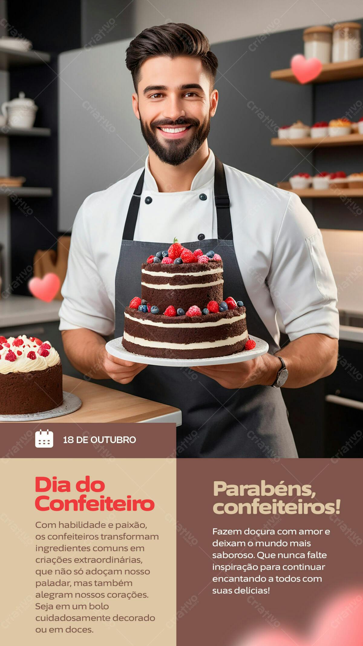 Flyer Dia do Confeiteiro PSD Editável