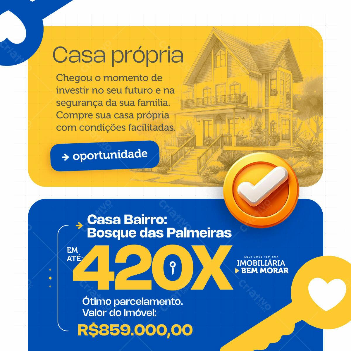 Postagem Imobiliária Casa Própria PSD Editável