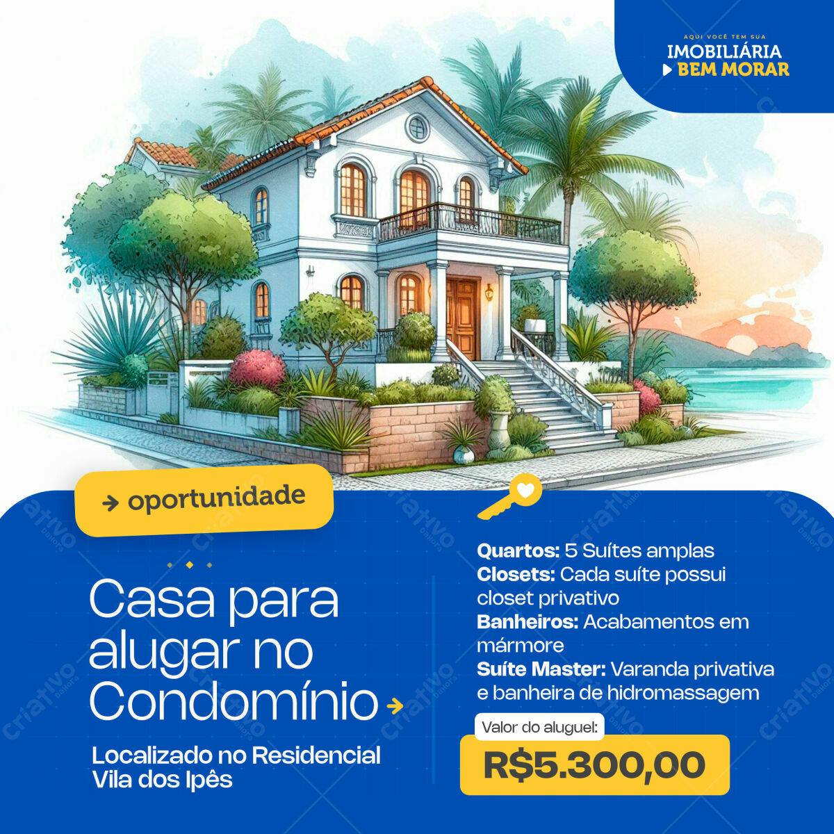 PSD Casa para Alugar Condomínio Vila dos Ipês