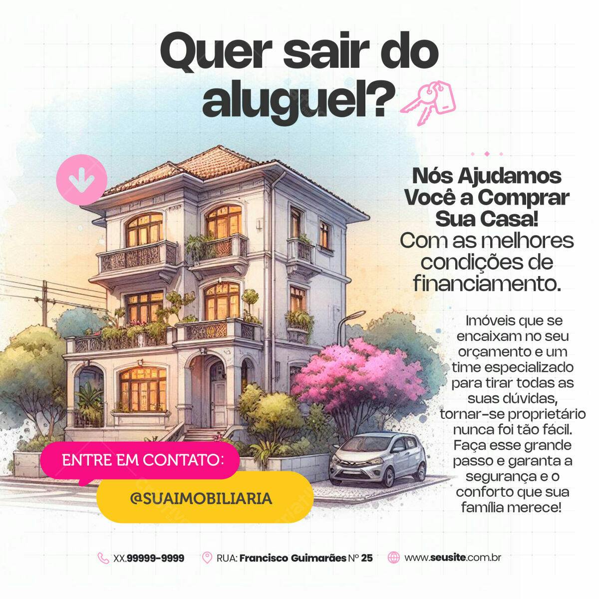 Flyer Imóveis para Comprar Casa PSD Editável