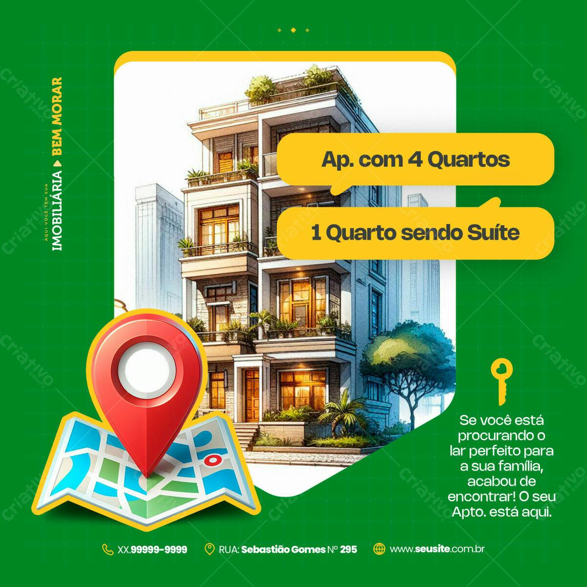 PSD para Anúncio Imobiliário Apartamento 4 Quartos