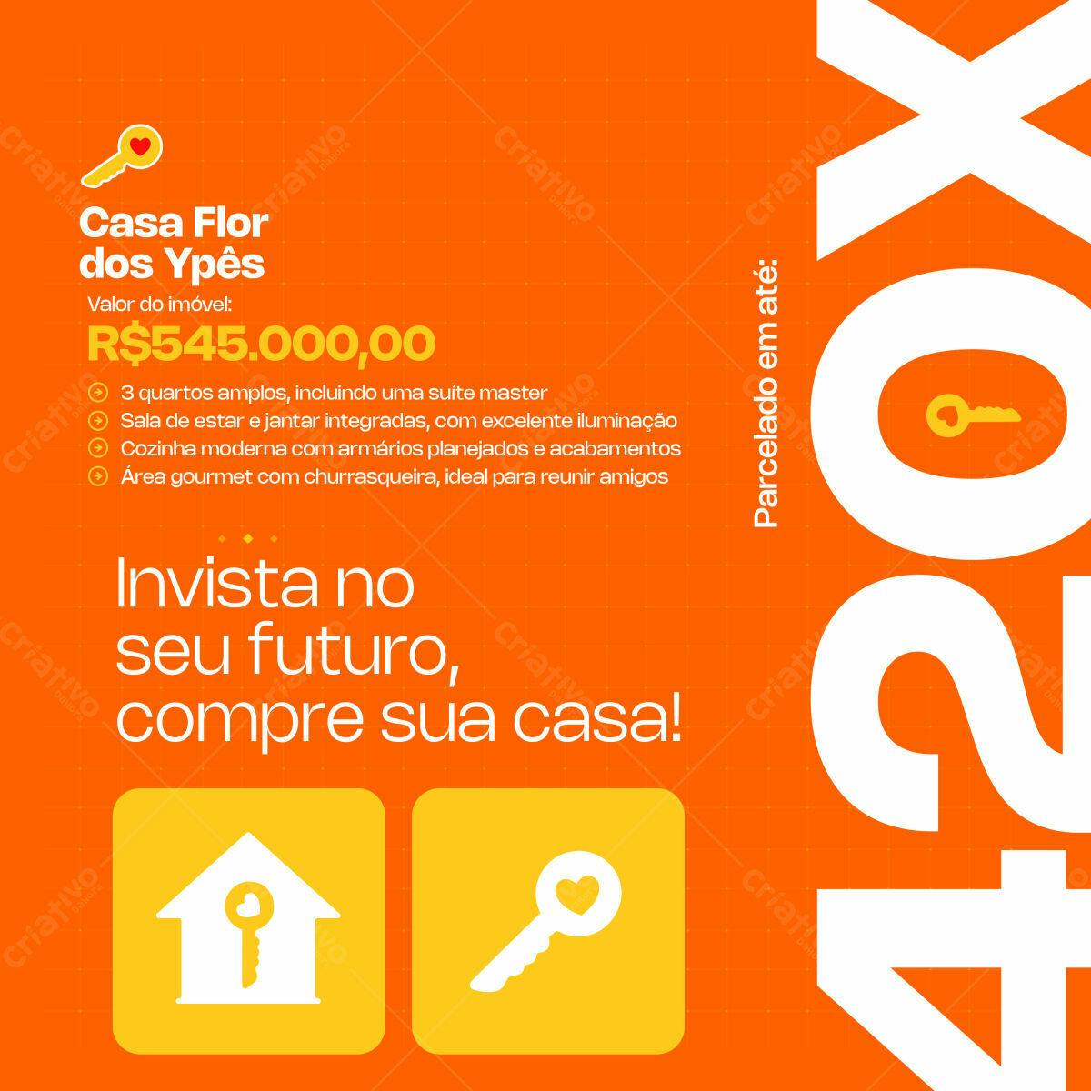 Postagem de Mídias Sociais Imobiliária PSD Editável