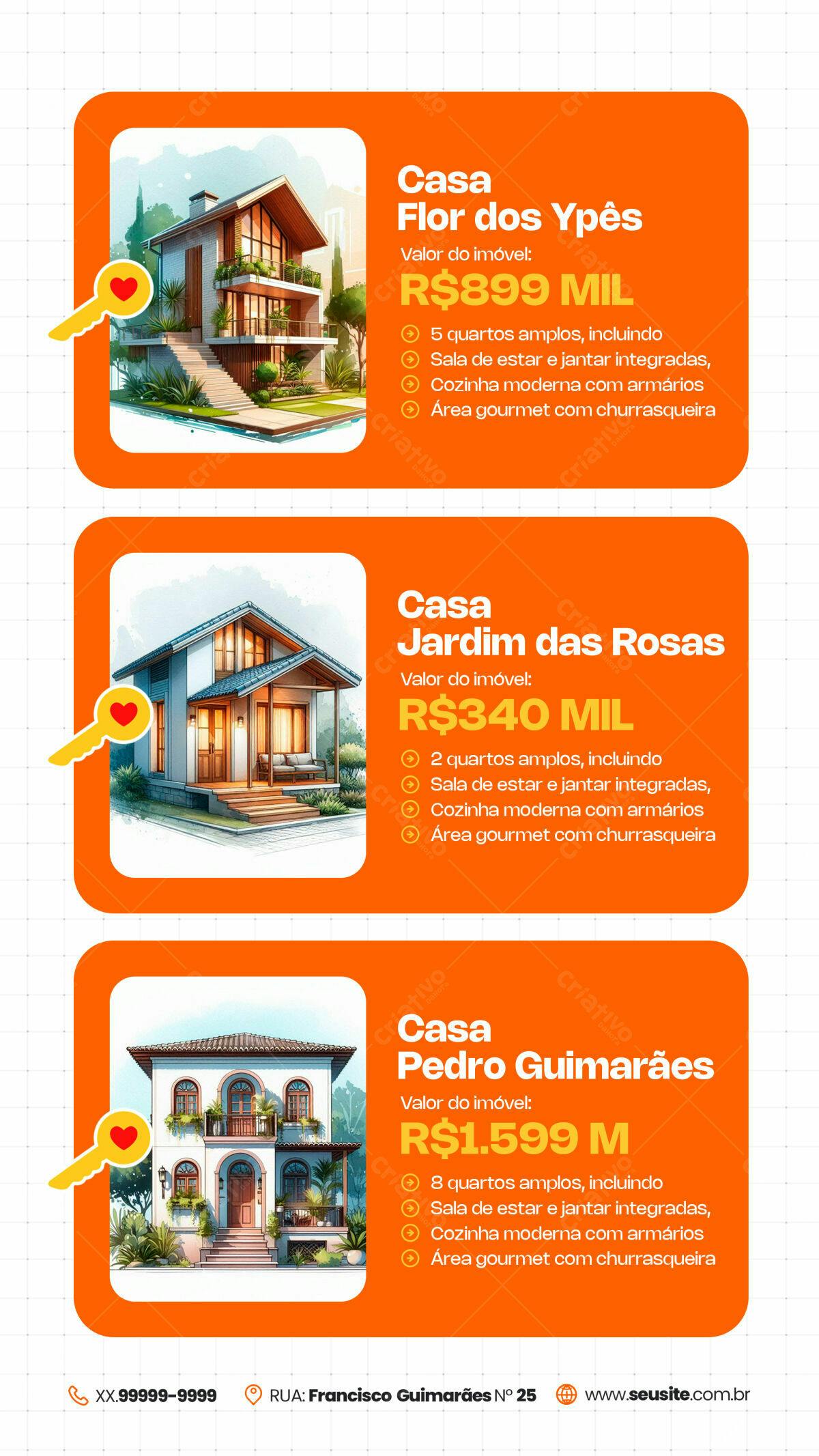 Flyer Imóveis de Luxo PSD Editável