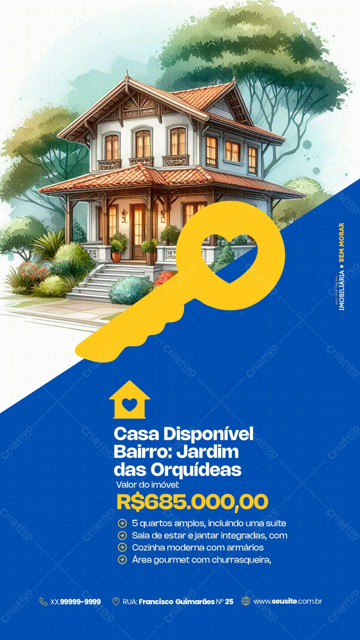 Flyer Imobiliário Casa de Luxo PSD Editável