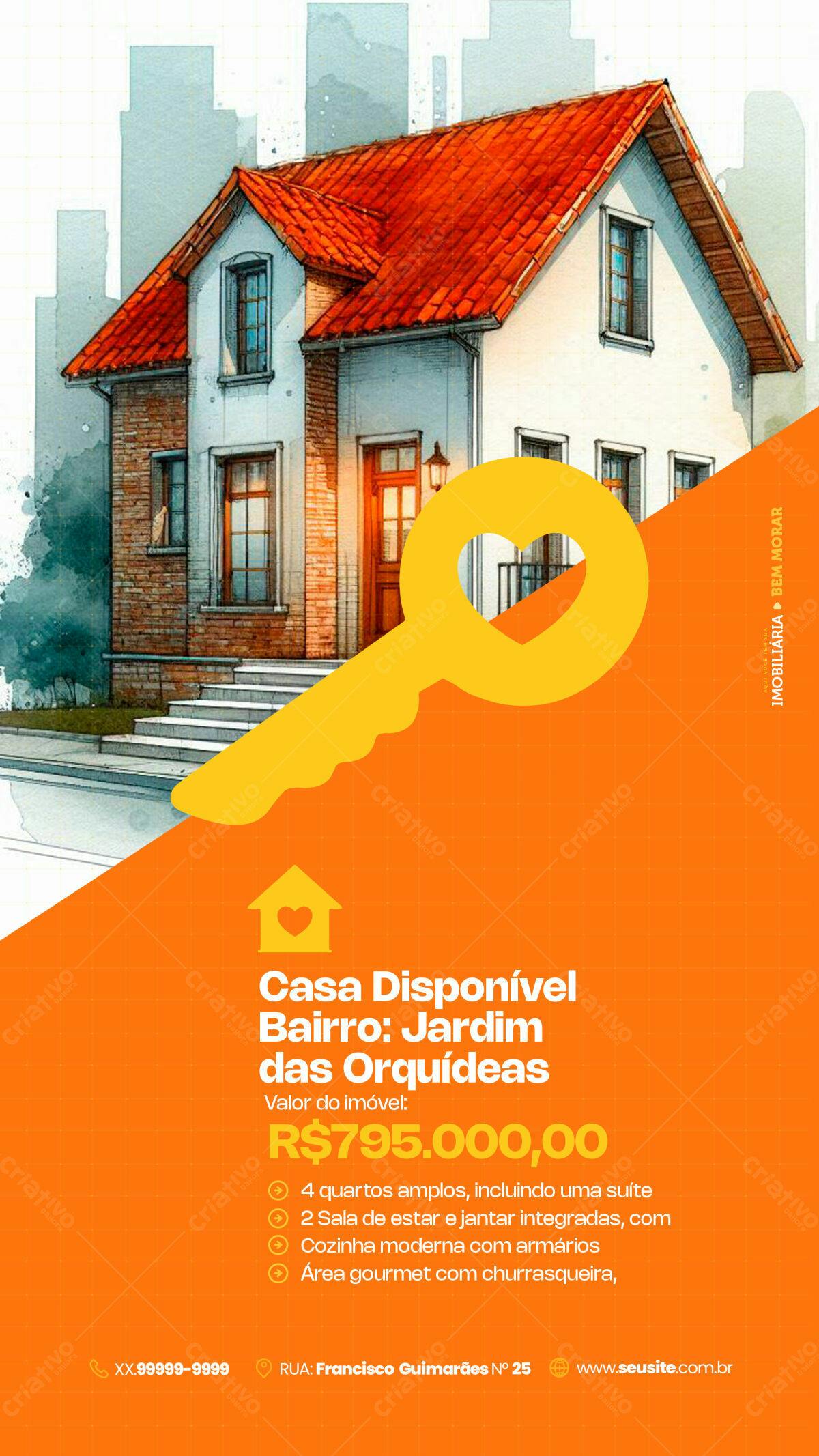 Flyer Imobiliário Casa à Venda PSD Editável