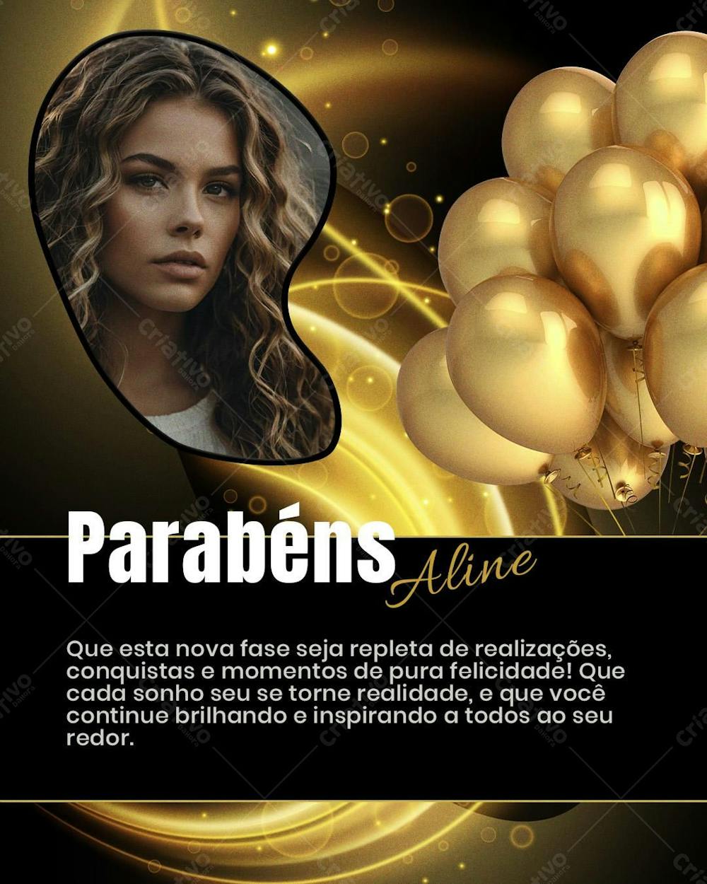 Happy Birthday Parabéns Black Gold Feed Instagram