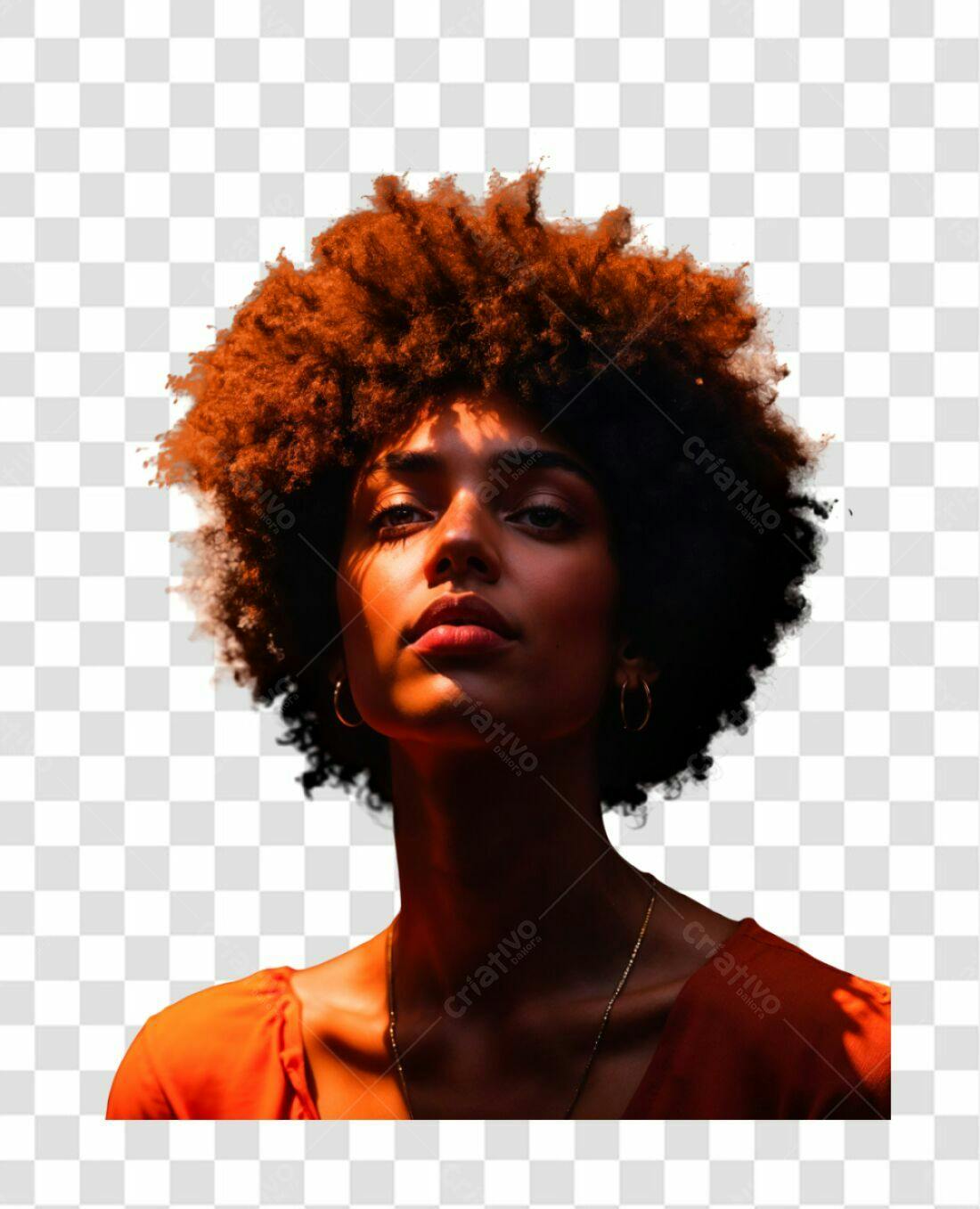 Fotografia Mulher Afro PNG com fundo transparente