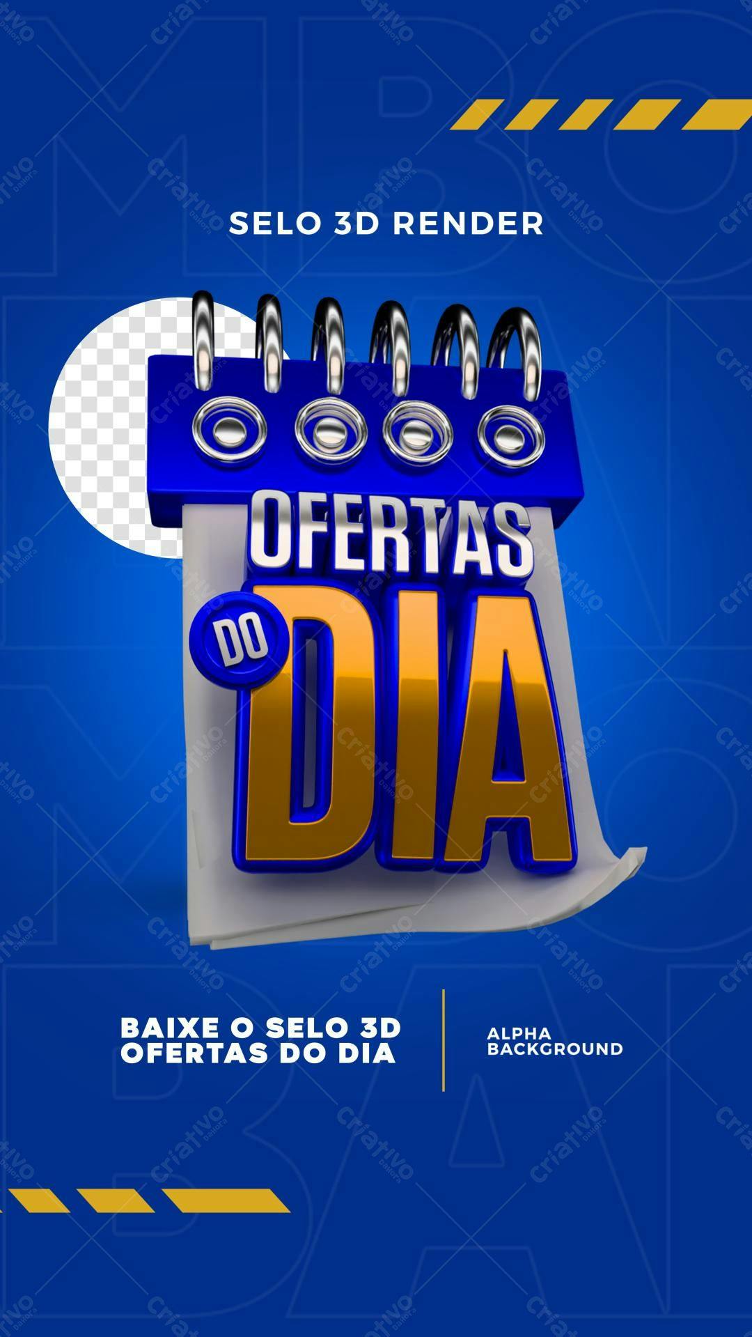 Selo 3D Ofertas do Dia PSD Editável