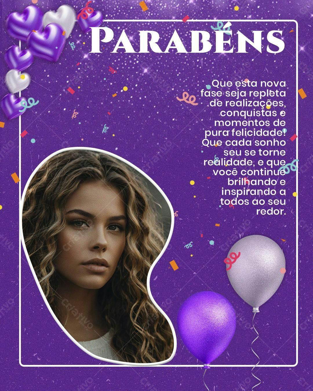 Postagem de Parabéns PSD Editável