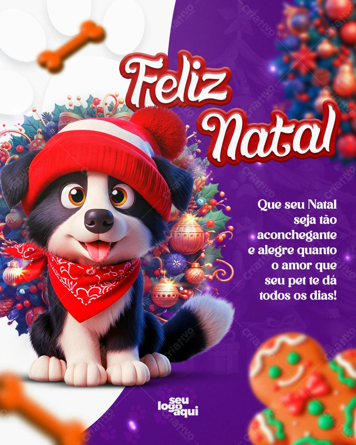 Postagem Natalina Pet PSD Editável