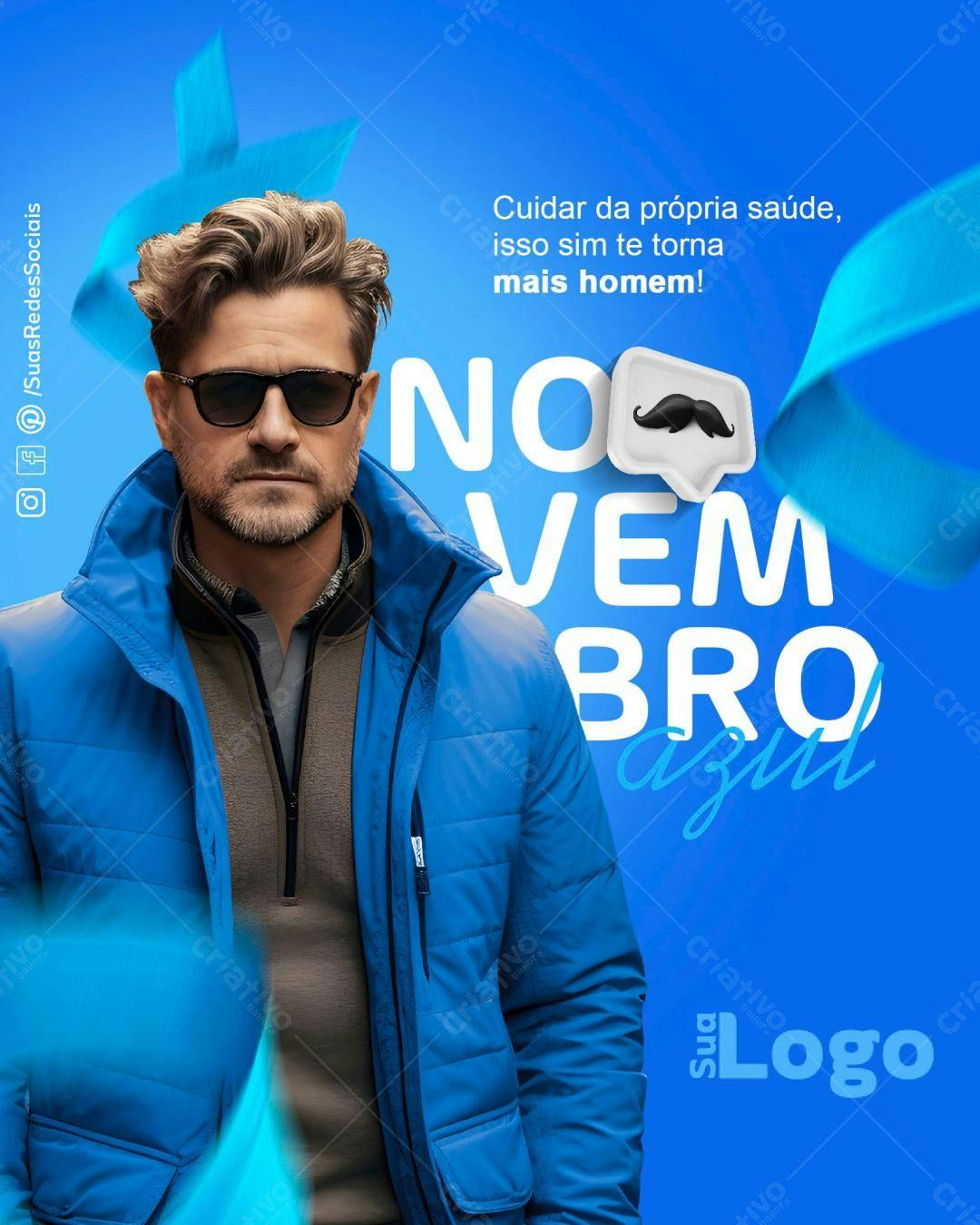 Flyer Novembro Azul PSD Editável