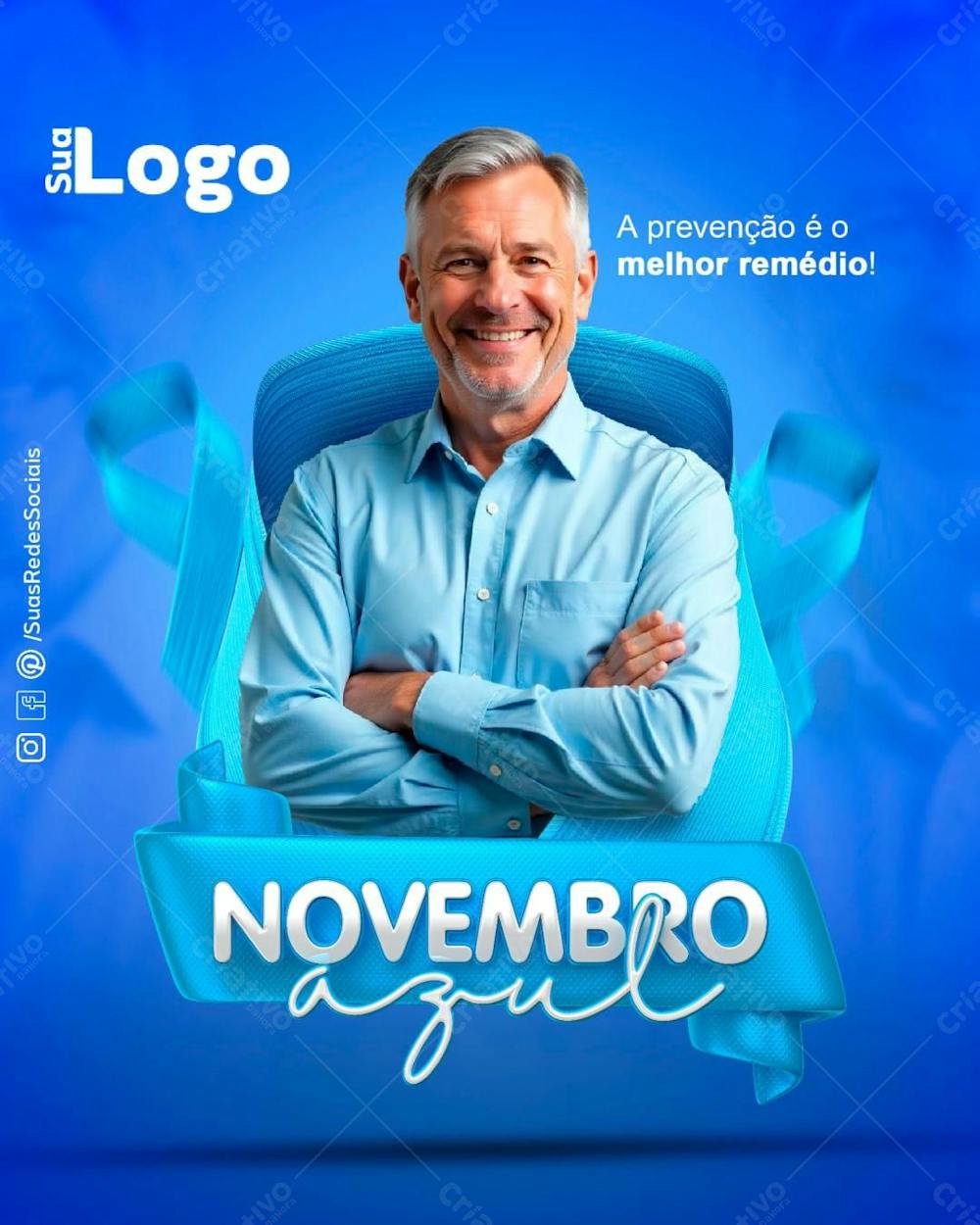 Flyer Novembro Azul Social Media Câncer De Próstata Psd