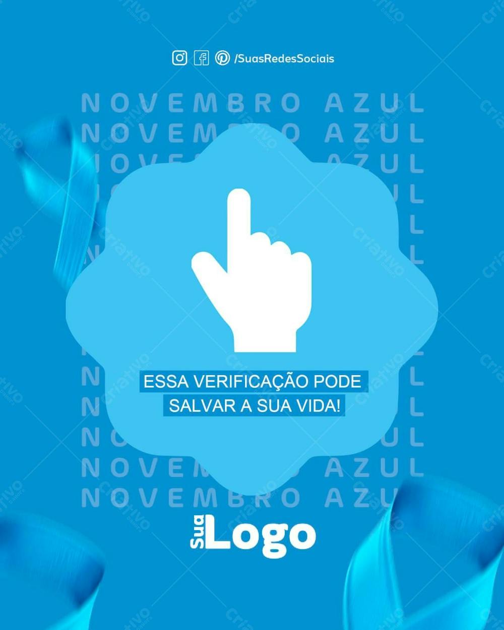 Flyer Novembro Azul Social Media Câncer De Próstata Psd