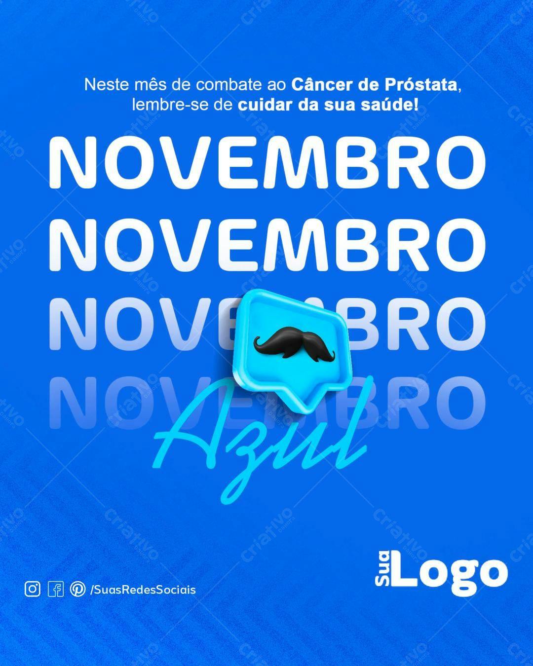 Postagem Novembro Azul PSD Editável