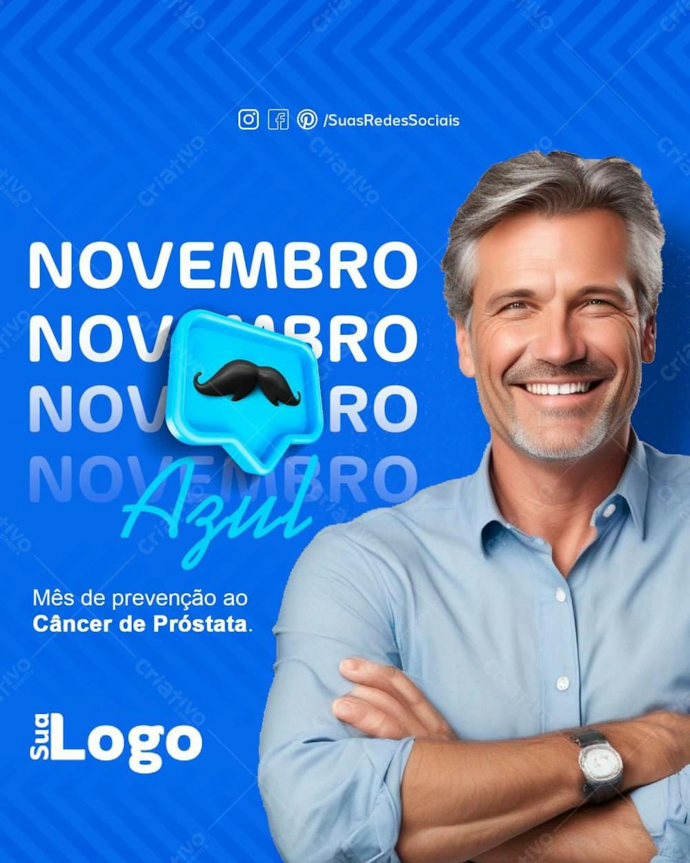 Flyer Novembro Azul Social Media Câncer De Próstata Psd