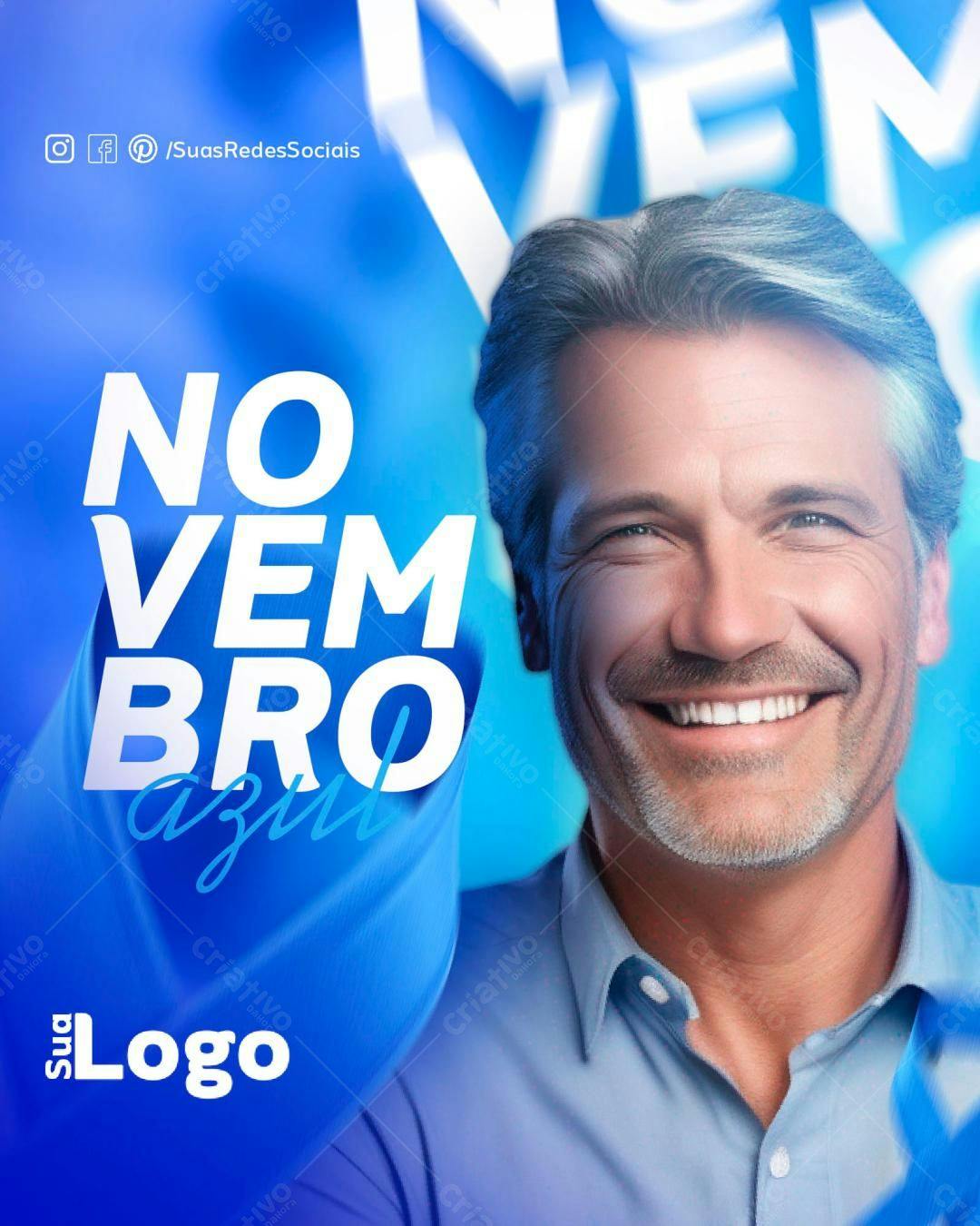 Flyer Novembro Azul PSD Editável