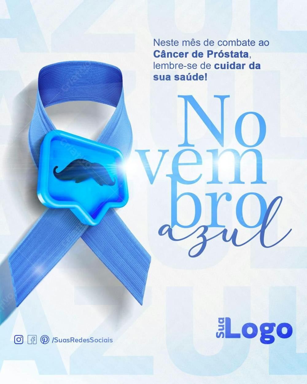 Flyer Novembro Azul Social Media Câncer De Próstata Psd