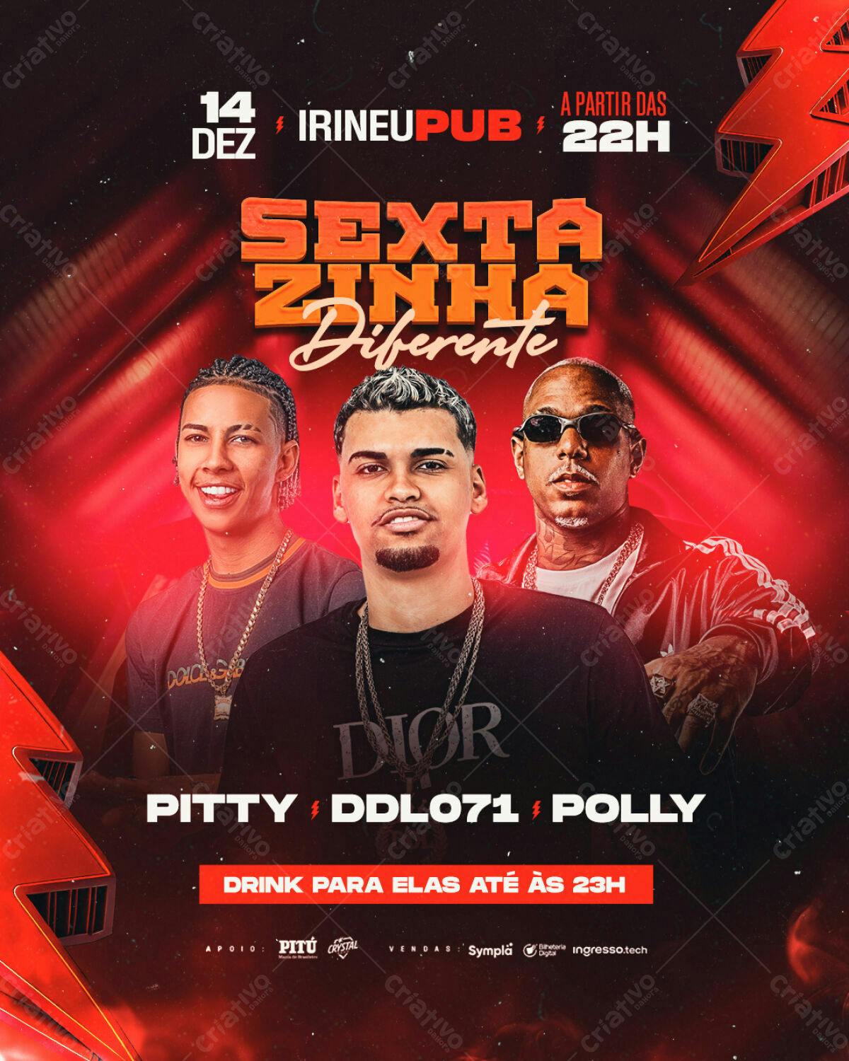 Flyer Festa Sexta Zinha Diferente PSD Editável