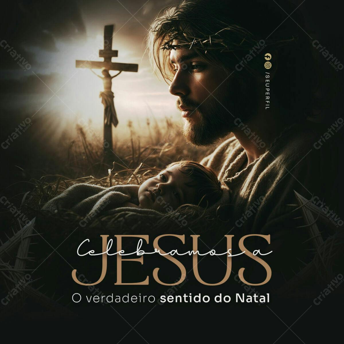 Postagem Natalina Jesus PSD Editável