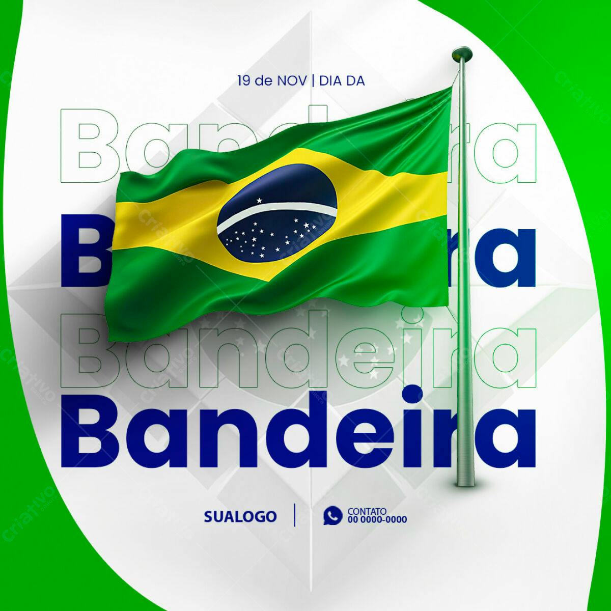 Arte para o Dia da Bandeira PSD Editável
