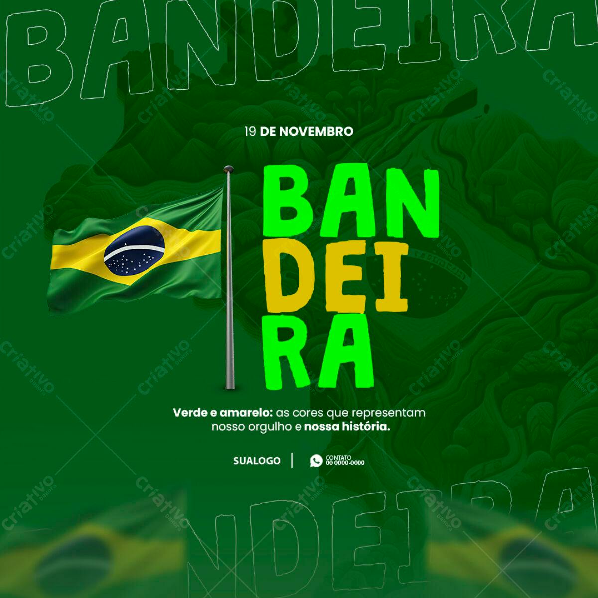 Flyer Dia da Bandeira PSD Editável