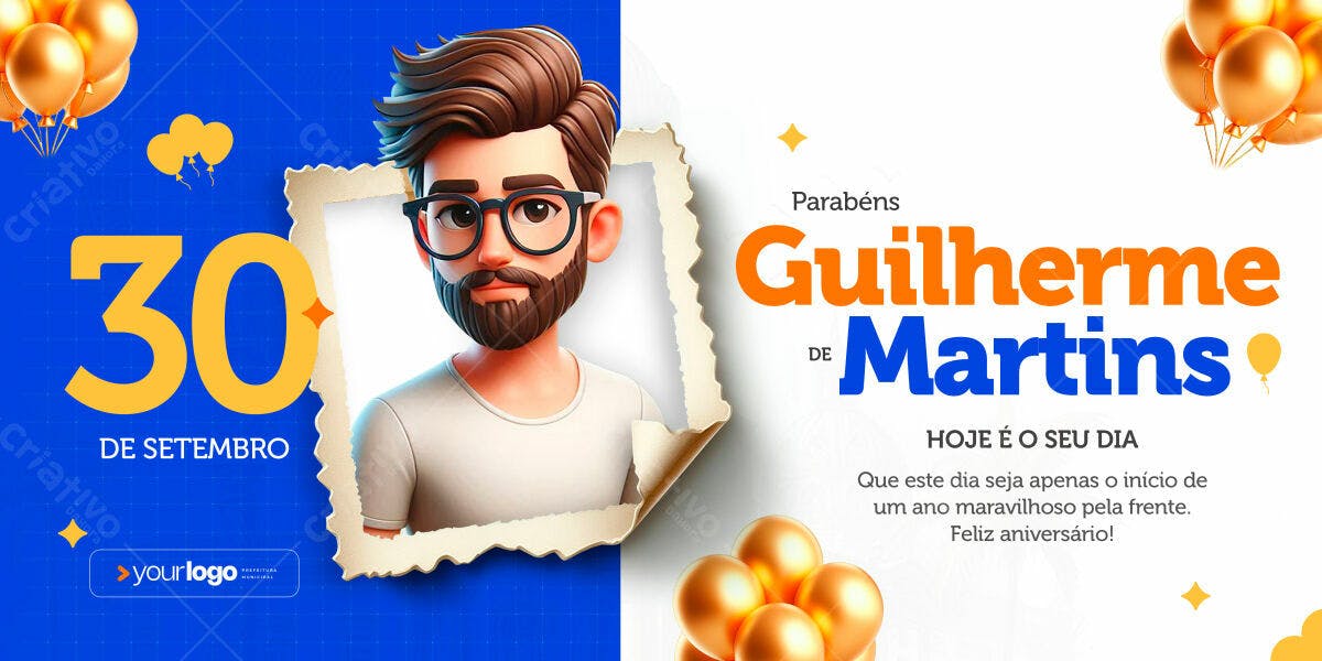 Banner Aniversário 30 Anos PSD Editável