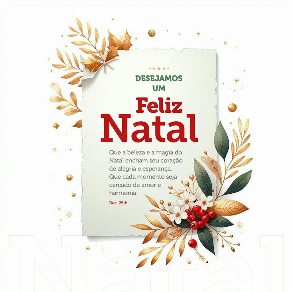 Que A Beleza E A Magia Do Natal Encham Seu Coração De Alegria E Esperança, Feliz Natal