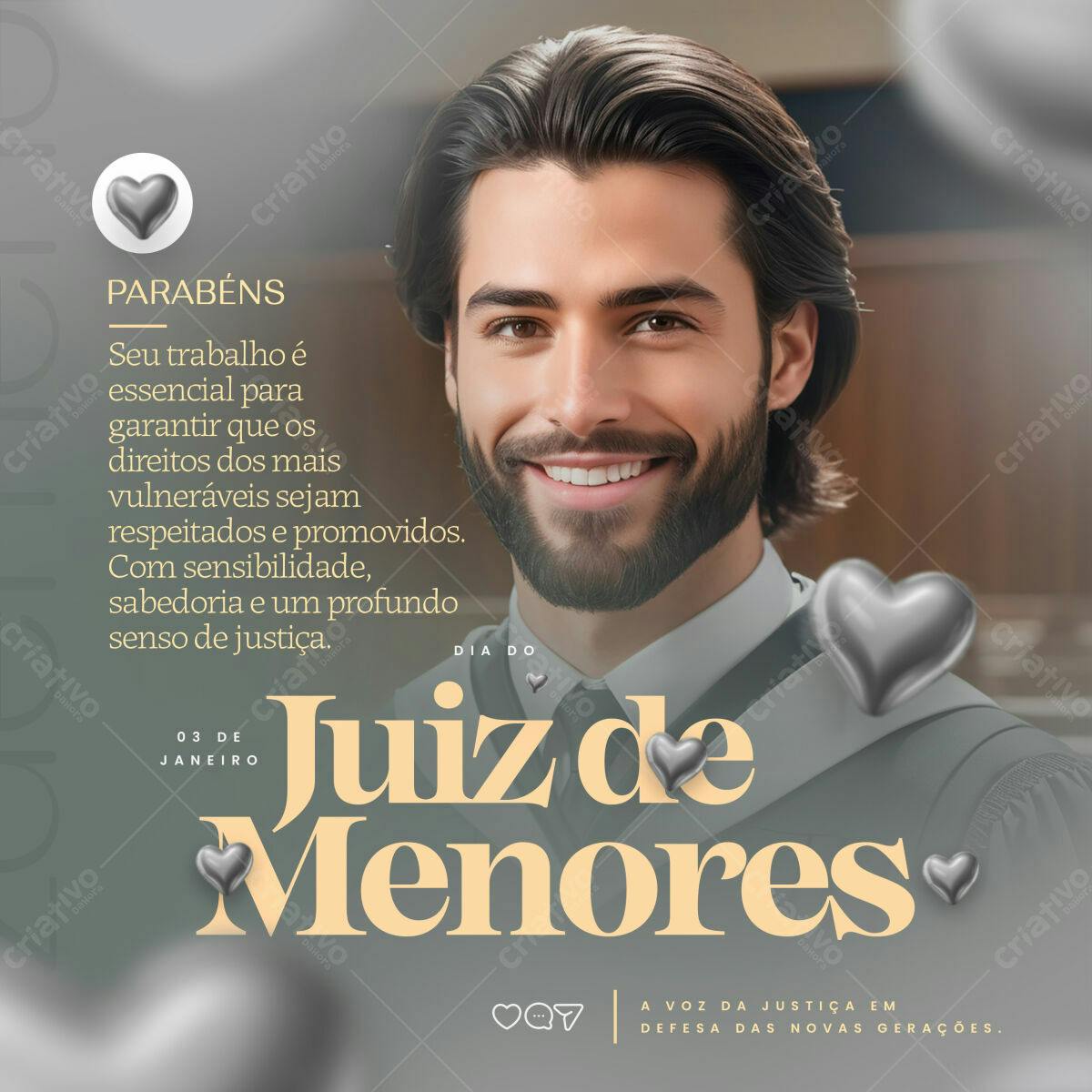 Postagem Dia do Juiz de Menores PSD Editável