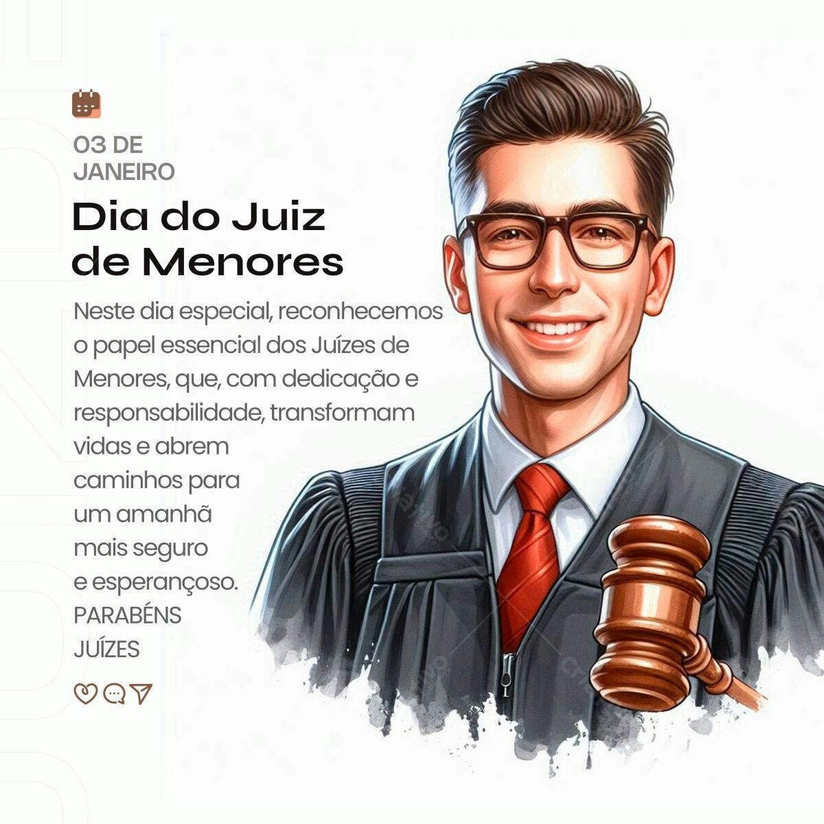 Postagem Dia do Juiz de Menores PSD Editável