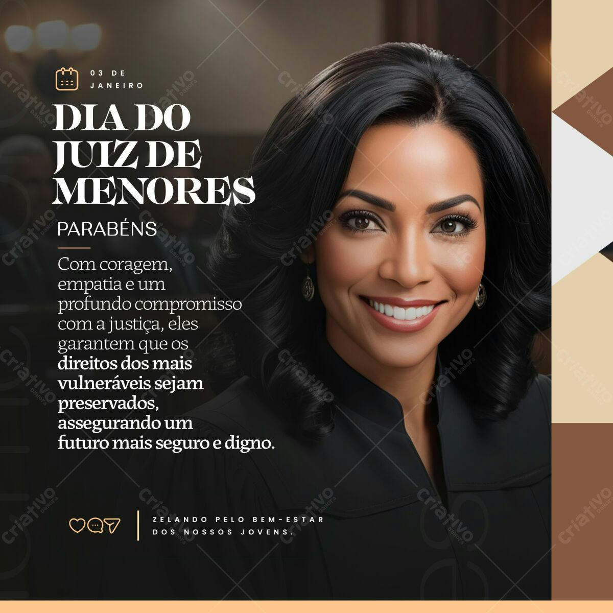 Postagem Dia do Juiz de Menores PSD Editável