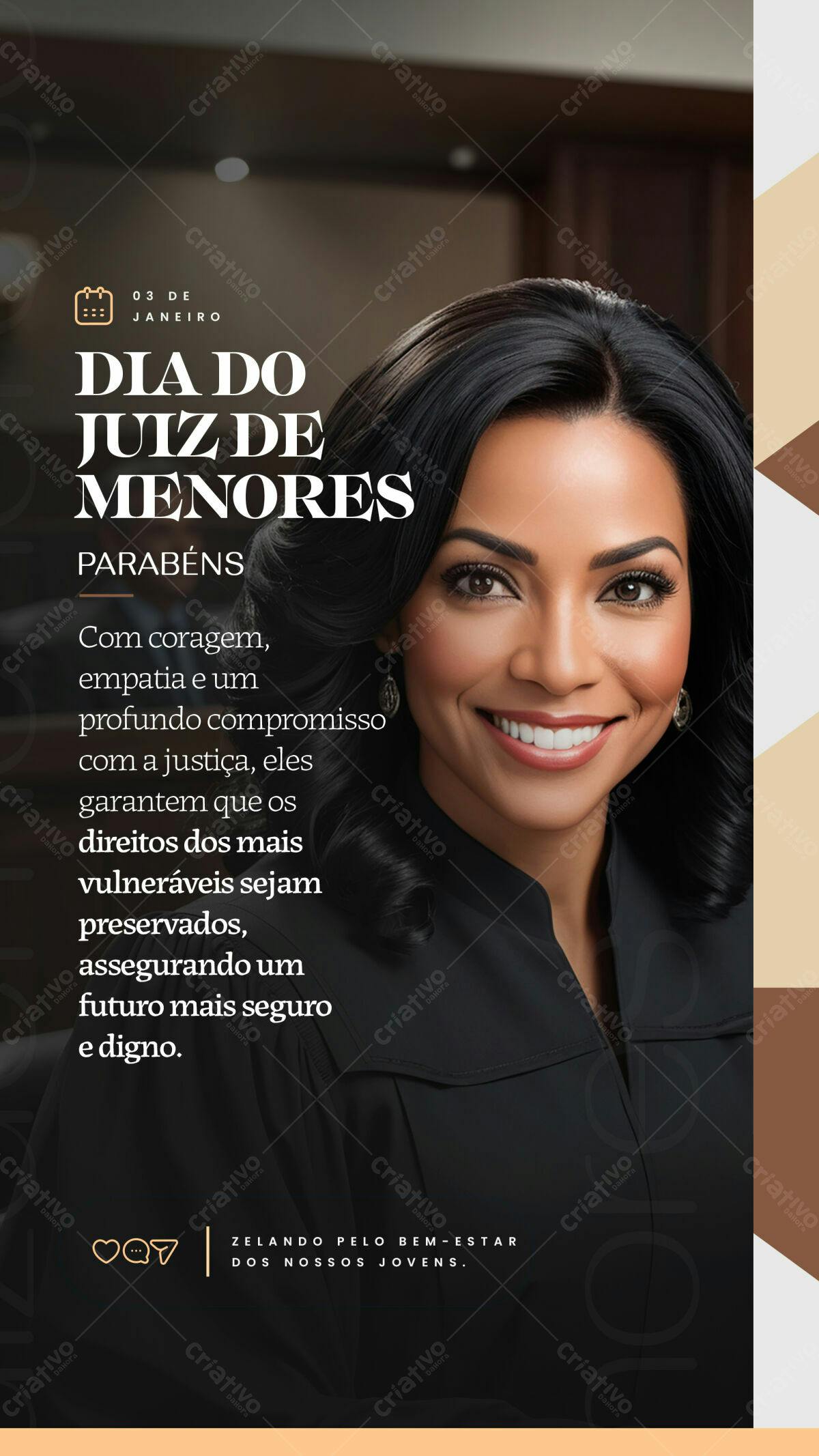 Postagem Dia do Juiz de Menores PSD Editável