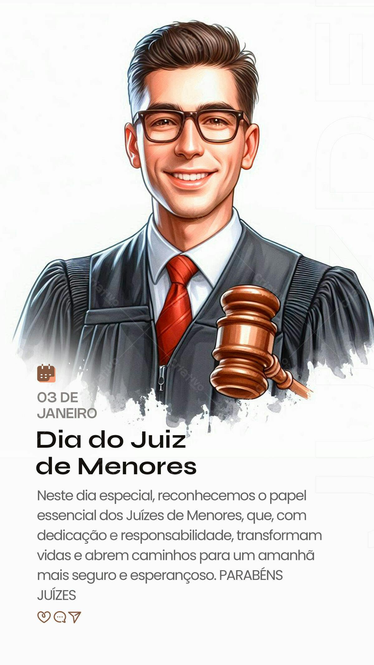 Post para o Dia do Juiz de Menores PSD Editável